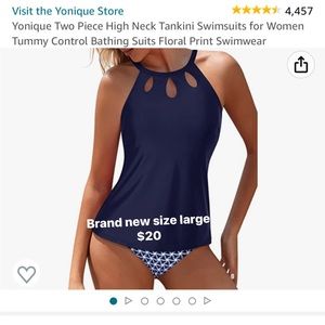 Yonique two piece high waisted swimwear